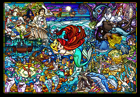 1000片 彩繪玻璃 小美人魚 (環保塑料)