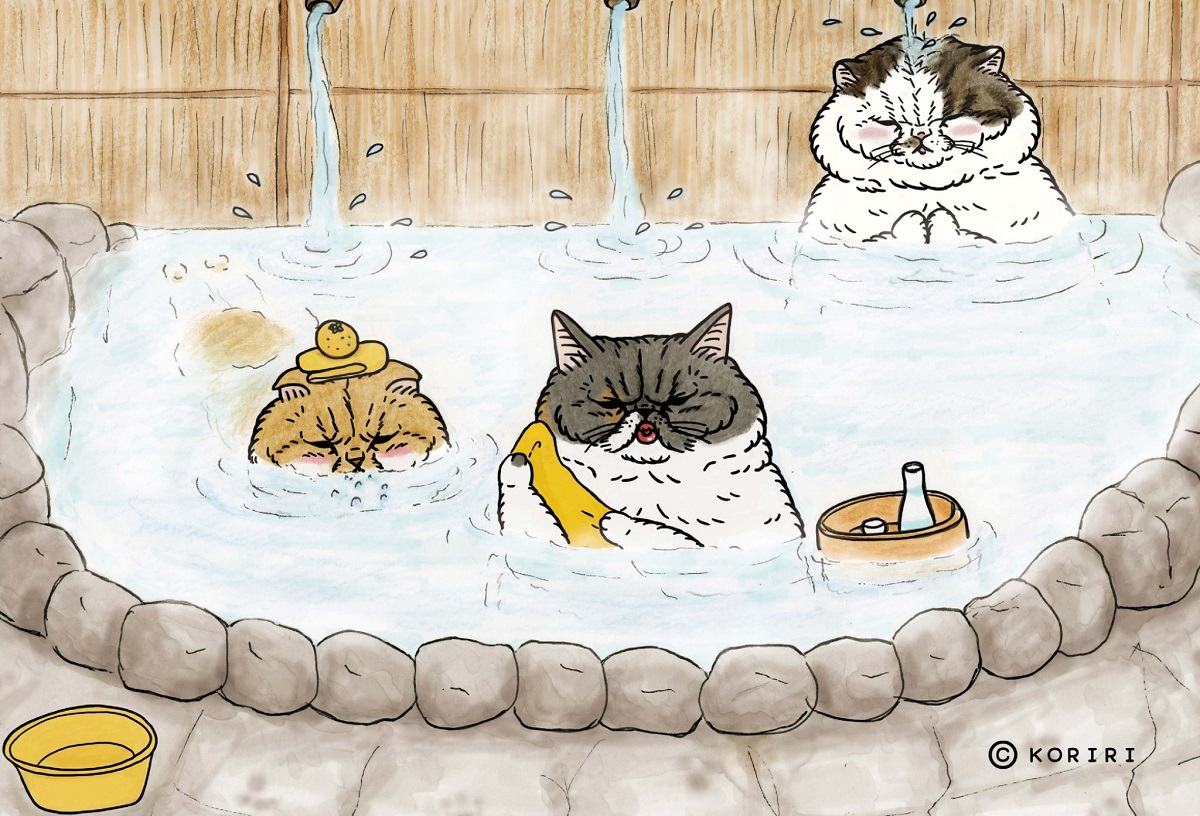 70片小片 不思議的貓世界-露天溫泉