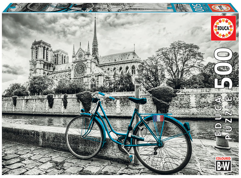 500片 巴黎藍色腳踏車(黑白風格)